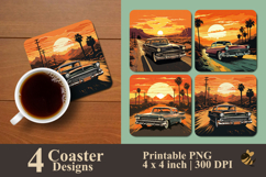 Retro Road Trip Coaster Sublimation Design Product Image 1