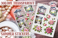 Summer sticker sheet Beach Scrapbook PNG Flowers Vibe Product Image 1