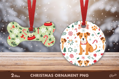 Christmas Dog Ornament Sublimation PNG Product Image 1