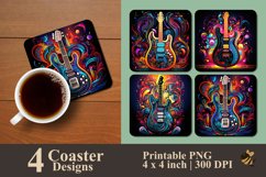 Guitar Coaster Sublimation Designs Product Image 1