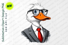 Duck In Suit With Glasses Clipart Png Product Image 1