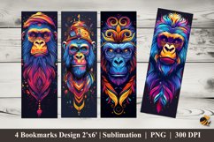 Gorilla Head Bookmarks Sublimation Design Product Image 1