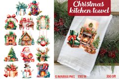 Christmas Kitchen Towel Bundle. Christmas Sublimation PNG Product Image 1