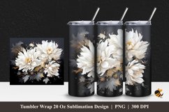 Realistic Blossom Flower Tumbler Wrap Sublimation Design 1 Product Image 1