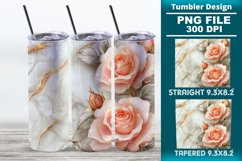 3D Rose Tumbler 20oz skinny wrap design, Tumbler design Product Image 1