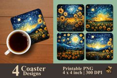 Exotic Sunflower Coaster Sublimation Designs Product Image 1