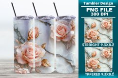 3D Rose Tumbler 20oz skinny wrap design, Tumbler design Product Image 1