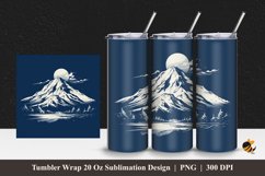 Handdrawn Mountain Tumbler Wrap Sublimation Design 1 Product Image 1