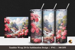 Garden Rose Tumbler Wrap Sublimation Design 1 Product Image 1
