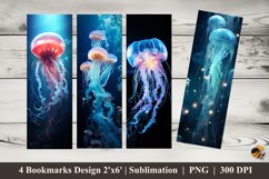 Flaming Jellyfish Bookmarks Sublimation Design Product Image 1