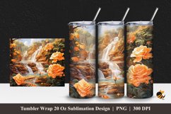 Golden Rose Tumbler Wrap Sublimation Design 1 Product Image 1