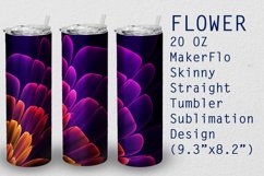Tumbler Straight 20 OZ Sublimation Flower Wrap Design Product Image 1