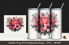 Melody of Flowers Tumbler Wrap Sublimation Design 1 Product Image 1