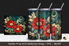 Ornament Plants Tumbler Wrap Sublimation Design 1 Product Image 1