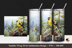 Evening Grosbeak Bird Tumbler Wrap Sublimation Design 1 Product Image 1