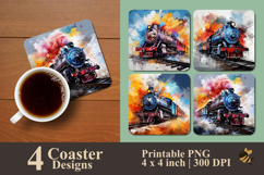 Train of Dreams Coaster Sublimation Design Product Image 1