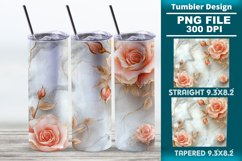 3D Rose Tumbler 20oz skinny wrap design, Tumbler design Product Image 1