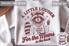 Mom Life Quote Sublimation Design PNG Clipart Funny Raccoon Product Image 1