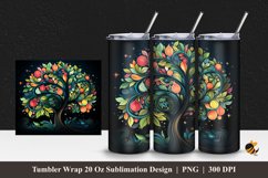 Fantasy Fruit Tree Tumbler Wrap Sublimation Design 1 Product Image 1