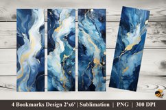 Abstract Blue Color Bookmarks Sublimation Design Product Image 1