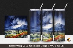 Beauty Rainfall Tumbler Wrap Sublimation Design 1 Product Image 1