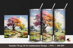 Painting Meadow Tumbler Wrap Sublimation Design 1 Product Image 1