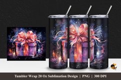Watercolor Gift Tumbler Wrap Sublimation Design 1 Product Image 1