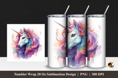 Unicorn Tumbler Wrap Sublimation Design 1 Product Image 1