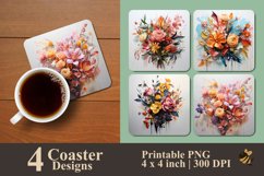 Bridal Flowers Coaster Sublimation Designs Product Image 1