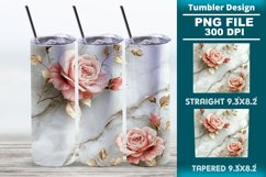 3D Rose Tumbler 20oz skinny wrap design, Tumbler design Product Image 1