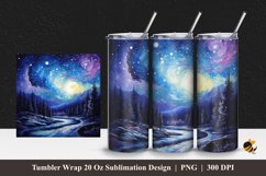 Winter Nebula Tumbler Wrap Sublimation Design 1 Product Image 1