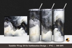 Black White Marble Tumbler Wrap Sublimation Design 1 Product Image 1