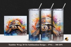 Turtle Art Tumbler Wrap Sublimation Design 1 Product Image 1