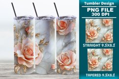 3D Rose Tumbler 20oz skinny wrap design, Tumbler design Product Image 1