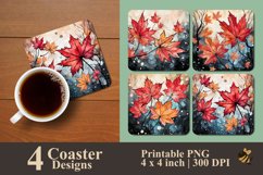 Beauty Maple Leaf Coaster Sublimation Designs Product Image 1