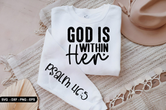 God is within her - Christian Sleeve T-Shirt Design Product Image 2
