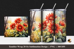 Beauty Sun Flower Tumbler Wrap Sublimation Design 1 Product Image 1