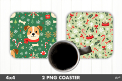 Christmas Dog Coaster PNG. Square Coaster PNG Product Image 1