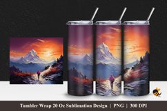 Mountains Splendor Tumbler Wrap Sublimation Design 1 Product Image 1