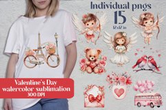 Valentine's Day Sublimation Bundle. Watercolor Sublimation Product Image 1