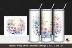 Moon Flower Tumbler Wrap Sublimation Design 1 Product Image 1