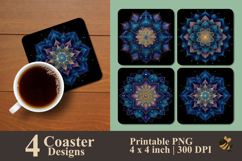 Universe Galaxy Mandala Coaster Sublimation Design Product Image 1