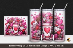 Cute Art Love Tumbler Wrap Sublimation Design 1 Product Image 1