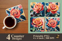 Pastel Rose Coaster Sublimation Designs Product Image 1