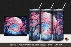 Beauty Misty Night Tumbler Wrap Sublimation Design 1 Product Image 1