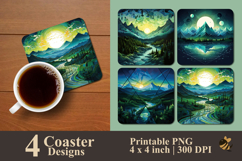 Eco Geometry Flow Linear Coaster Sublimation Design Product Image 1