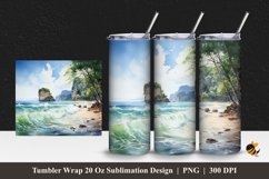 Beautiful Beach Tumbler Wrap Sublimation Design 1 Product Image 1