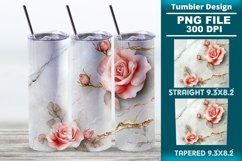 3D Rose Tumbler 20oz skinny wrap design, Tumbler design Product Image 1