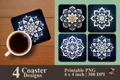 Bloom Mandala Coaster Sublimation Design Product Image 1