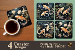 Beauty Koi Fish Coaster Sublimation Designs Product Image 1
